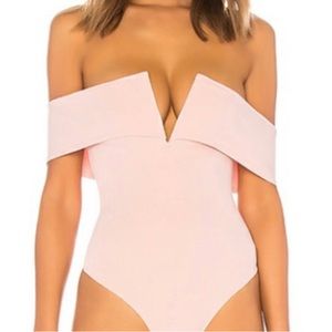 NWOT Revolve By the Way Pink Off The Shoulder Bodysuit